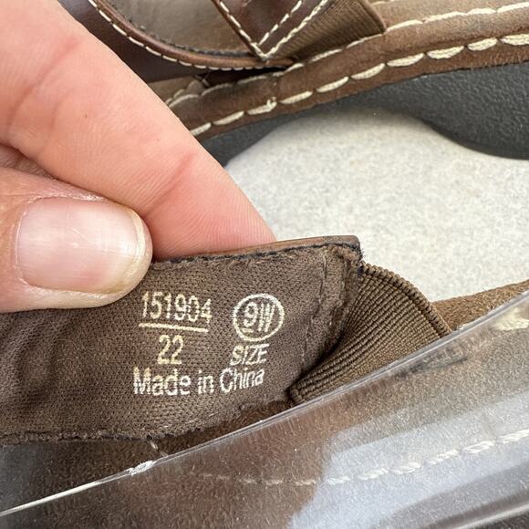 Women’s Vintage Predictions Y2K Brown Leather Sandals Strappy‎ Size 9W - Picture 6 of 10